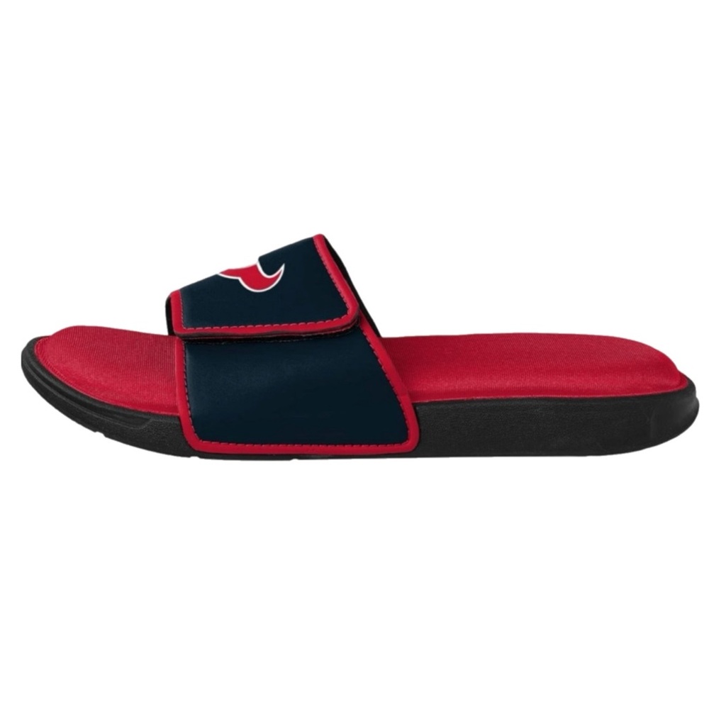 NWOB Men’s Houston Texans NFL Logo Football Slip-On Slides -Size Large